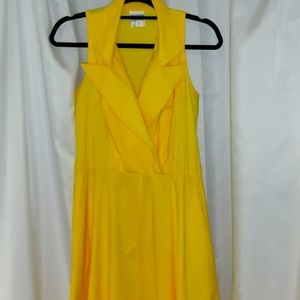 Promises Promises Linen Yellow Skeeveless Dress, Sz 8